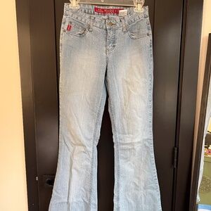 Vintage Mudd Y2K Lightwash Low Rise Flare Denim Jeans Size 1